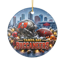 Load image into Gallery viewer, Tampa Bay Buccaneers Bucs Christmas Holiday Ornament Sublimated Ceramic