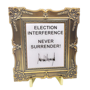 Large President Donald J. Trump Mugshot photo frame challenge coin MAGA No Surrender EL10-002