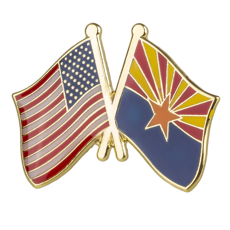 USA Arizona Flags Lapel Pin FREE USA SHIPPING SHIPS FREE FROM THE USA P-030A