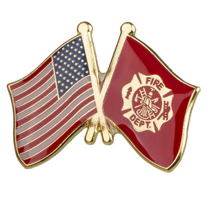 USA Flag Firefighter Maltese cross Flag Lapel Pin FREE USA SHIPPING SHIPS FREE FROM THE USA P-024A