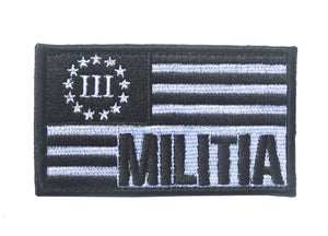 US Flag Militia III 3 Pecenter Military Hook and Loop Tactical Morale Patch Ships Free From The USA PAT-