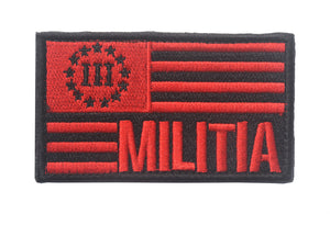 US Flag Militia III 3 Pecenter Military Hook and Loop Tactical Morale Patch Ships Free From The USA PAT-