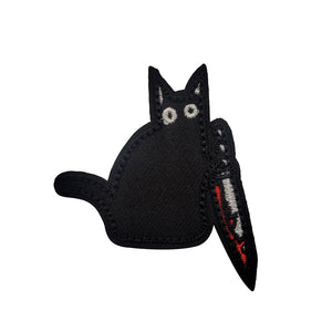 Black Cat With Bloody Knife Embroidered Tactical Hook and Loop Morale Patch  Ships Free In The USA  PAT-823