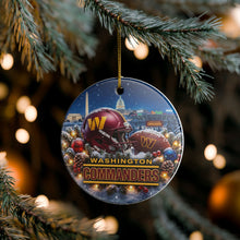 Load image into Gallery viewer, Washington Commanders Christmas Holiday Ornament Sublimated Ceramic