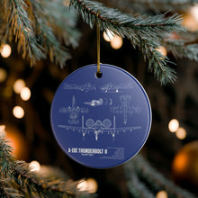 Load image into Gallery viewer, A-10 Thunderbolt Warthog Blueprint Christmas Holiday Ornament Sublimated Ceramic