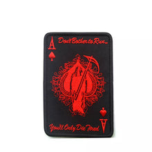 Load image into Gallery viewer, Ace of Spades Skull Grim Reaper Embroidered  Hook and Loop Morale Patch Army Navy USMC Air Force LEO FREE USA SHIPPING SHIPS FROM USA PAT-350/354 (E)