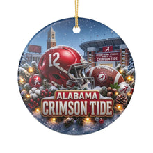 Load image into Gallery viewer, Alabama Crimson Tide Football Christmas Holiday Ornament Sublimated Ceramic