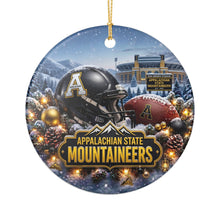 Load image into Gallery viewer, App State Football Christmas Holiday Ornament Sublimated Ceramic