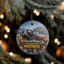 Load image into Gallery viewer, App State Football Christmas Holiday Ornament Sublimated Ceramic