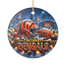 Load image into Gallery viewer, Cincinnati Bengals Football Christmas Holiday Ornament Sublimated Ceramic