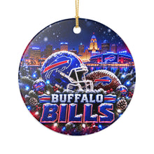 Load image into Gallery viewer, Buffalo Bills Mafia Christmas Holiday Ornament Sublimated Ceramic