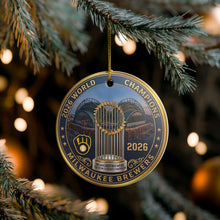 Load image into Gallery viewer, Milwaukee Brewers World Series Champions Christmas Holiday Ornament Sublimated Ceramic