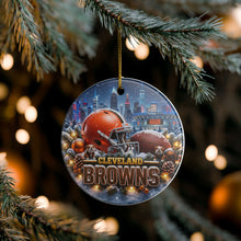 Load image into Gallery viewer, Cleveland Browns Football Christmas Holiday Ornament Sublimated Ceramic