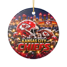 Load image into Gallery viewer, Kansas City Chiefs KC Football Christmas Holiday Ornament Sublimated Ceramic