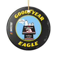 Load image into Gallery viewer, Peanuts Snoopy Dale Earnhardt Christmas Holiday Ornament Sublimated Ceramic