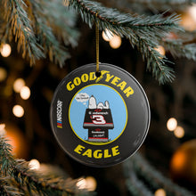 Load image into Gallery viewer, Peanuts Snoopy Dale Earnhardt Christmas Holiday Ornament Sublimated Ceramic
