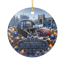 Load image into Gallery viewer, Duke Blue Devils Football Christmas Holiday Ornament Sublimated Ceramic
