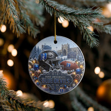 Load image into Gallery viewer, Duke Blue Devils Football Christmas Holiday Ornament Sublimated Ceramic