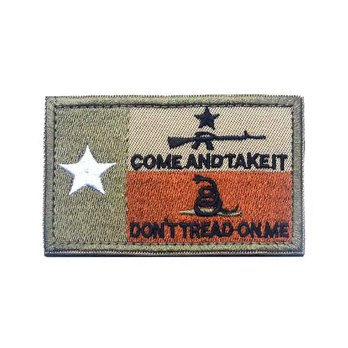 Subdued Texas Flag 2A Come And Take It Don't Tread On Me Hook and Loop Tactical Morale Patch Ships Free In The USA PAT-788