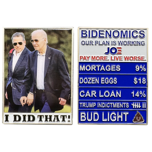 Hunter Biden Joe Biden Bidenomics Challenge Coin MAGA Trump 2024 gift EL10-003