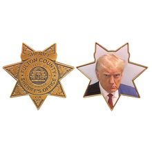 Load image into Gallery viewer, Fulton County Sheriff Georgia President Donald J. Trump MAGA Mugshot Challenge Coin BL6-013