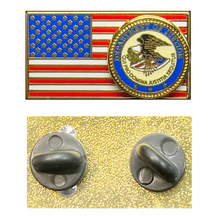 Load image into Gallery viewer, US Department of Justice DOJ Pin Justice Department American Flag Pin PBX-007-I P-252