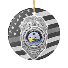 Load image into Gallery viewer, Florida Department of Corrections Correctional Officer  3" Ceramic Christmas Ornament Made in the USA Ships From The USA