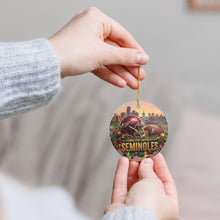 Load image into Gallery viewer, FSU Florida State Football Christmas Holiday Ornament Sublimated Ceramic