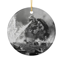 Load image into Gallery viewer, Classic Gamera Godzilla Themed Christmas Holiday Ornament Sublimated Ceramic