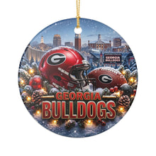 Load image into Gallery viewer, Georgia Bulldogs Football Christmas Holiday Ornament Sublimated Ceramic