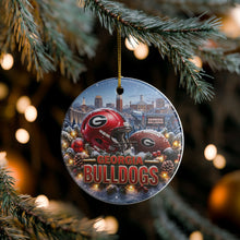Load image into Gallery viewer, Georgia Bulldogs Football Christmas Holiday Ornament Sublimated Ceramic