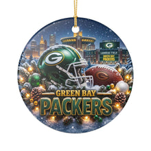 Load image into Gallery viewer, Green Bay Packers Football Christmas Holiday Ornament Sublimated Ceramic