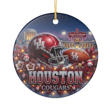 Load image into Gallery viewer, Houston Cougars Football Christmas Holiday Ornament Sublimated Ceramic