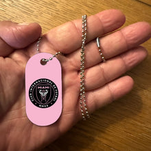 Load image into Gallery viewer, Inter Miami Futbol Soccer Lightweight Aluminum Dog Tag Key Necklace