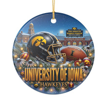 Load image into Gallery viewer, Iowa Hawkeyes Football Christmas Holiday Ornament Sublimated Ceramic