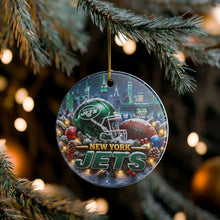 Load image into Gallery viewer, New York Jets Football Christmas Holiday Ornament Sublimated Ceramic