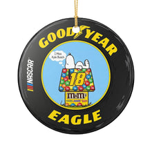 Load image into Gallery viewer, Peanuts Snoopy I Miss Kyle Busch Christmas Holiday Ornament Sublimated Ceramic