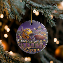 Load image into Gallery viewer, LSU Louisiana State Tigers Football Christmas Holiday Ornament Sublimated Ceramic