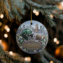 Load image into Gallery viewer, Michigan State Spartans Football Christmas Holiday Ornament Sublimated Ceramic