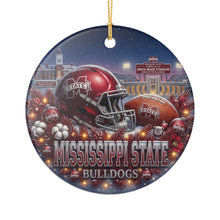Load image into Gallery viewer, Mississippi State Bulldogs Football Christmas Holiday Ornament Sublimated Ceramic