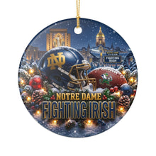 Load image into Gallery viewer, Notre Dame Fighting Irish Football Christmas Holiday Ornament Sublimated Ceramic