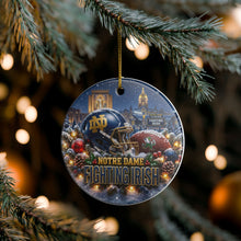 Load image into Gallery viewer, Notre Dame Fighting Irish Football Christmas Holiday Ornament Sublimated Ceramic