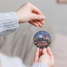 Load image into Gallery viewer, Ohio State Buckeyes Football Christmas Holiday Ornament Sublimated Ceramic