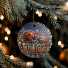 Load image into Gallery viewer, Oklahoma State Cowboys Football Christmas Holiday Ornament Sublimated Ceramic