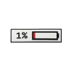 Funny Battery Level 1 OR 99 Percent PVC Hook and Loop Morale Patch FREE USA SHIPPING SHIPS FROM USA PAT-731