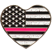 Load image into Gallery viewer, Thin Pink Line Breast Cancer Survivor AMERICAN FLAG St. Michael Heart Love prayer Patron Saint Military Police Veteran Paramedic First Responder BL16-012