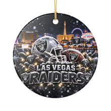 Load image into Gallery viewer, Las Vegas Raiders Football Christmas Holiday Ornament Sublimated Ceramic