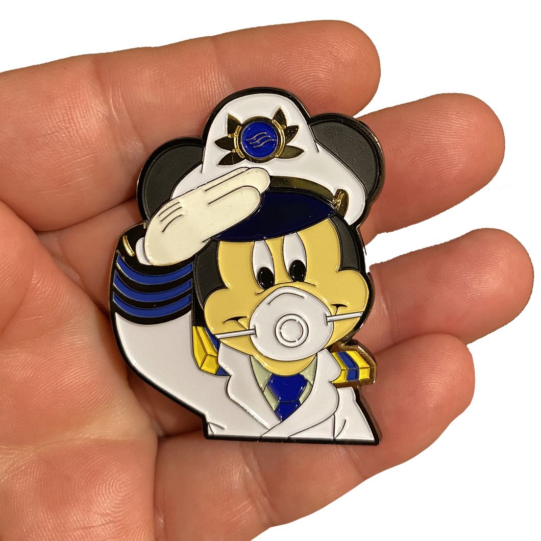 Mouse Mask Pin inspired by Mickey Cruise Line Captain EE-011 ZQ-139