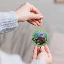 Load image into Gallery viewer, Florida Stone Crab Santa Claws Sublimated Ceramic Christmas Holiday Ornament