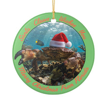 Load image into Gallery viewer, Florida Stone Crab Santa Claws Sublimated Ceramic Christmas Holiday Ornament